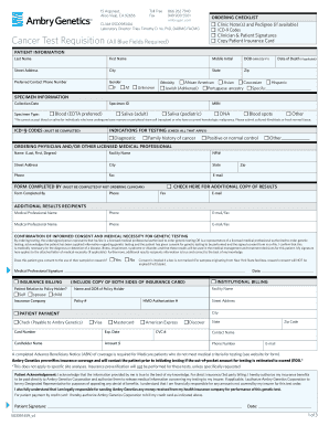 Cancer Test Requisition Form