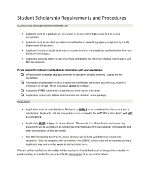 AMT Student Scholarship Application