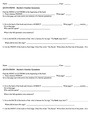Quotations Assignment Form