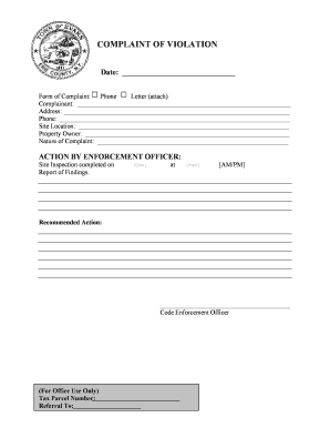 Complaint of Violation Form