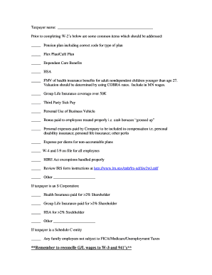 W-2 Form Completion Checklist