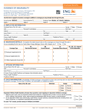 Evidence of Insurability Form