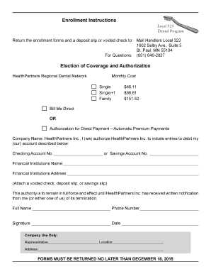 Dental Enrollment Form