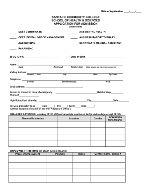 Santa Fe Community College Application for Admission