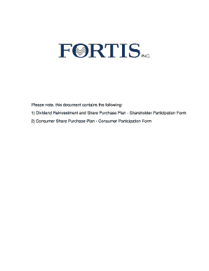 Fortis Dividend Reinvestment and Share Purchase Plan