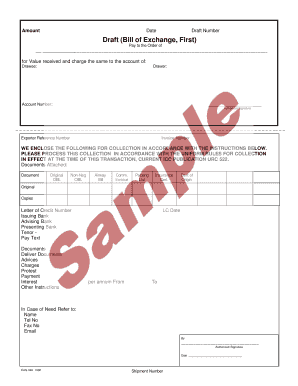 Bill of Exchange Draft