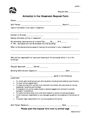 Animal in the Classroom Request Form