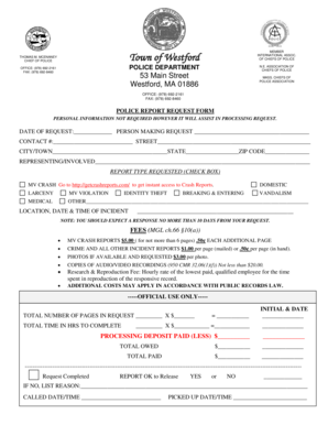 Police Report Request Form