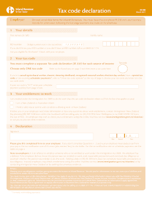 IR 330 Tax Code Declaration