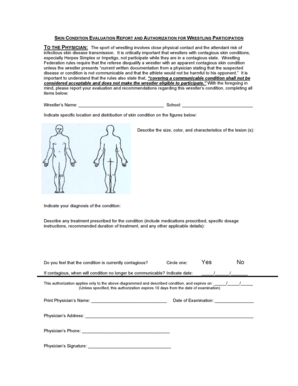 Skin Condition Evaluation for Wrestling Participation