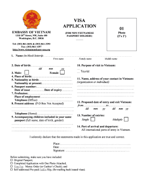 Vietnam Visa Application Form