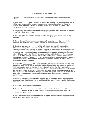 Safe Homes Act Complaint