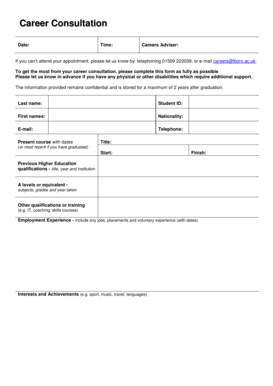 Career Consultation Form