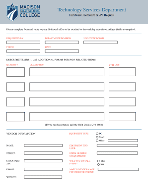 Technology Services Hardware Request Form