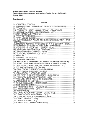 American National Election Studies EGSS2 Questionnaire