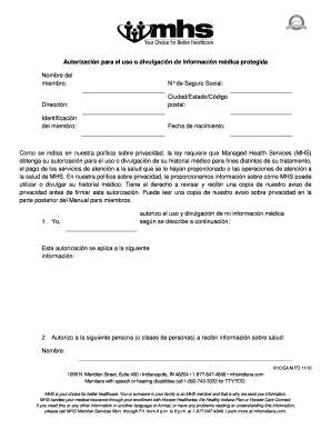 Autorización para el uso o divulgación de información médica protegida