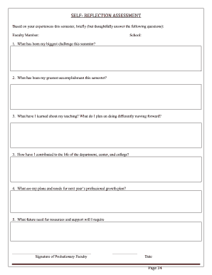 Faculty Self-Reflection Assessment