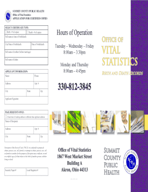 Vital Statistics Brochure - Summit County Public Health - scphoh
