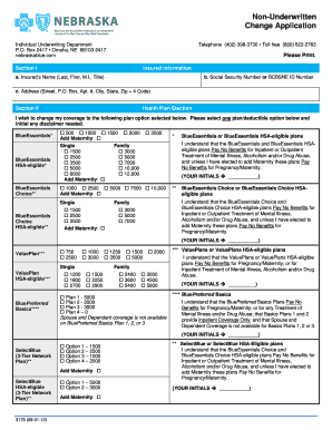 Non-Underwritten Change Application