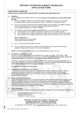 Tertiary Tuition Fee Subsidy Application Form