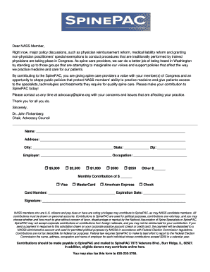 SpinePAC Contribution Form
