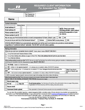 Amended Tax Return Request Form