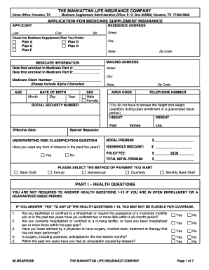 Medicare Supplement Insurance Application