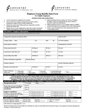 Employer Group Benefits Data Form