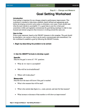 Goal Setting Worksheet