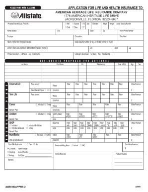 American Heritage Life Insurance Application