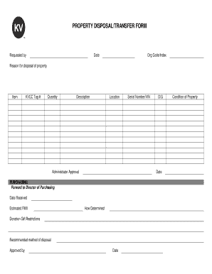 PROPERTY DISPOSALTRANSFER FORM