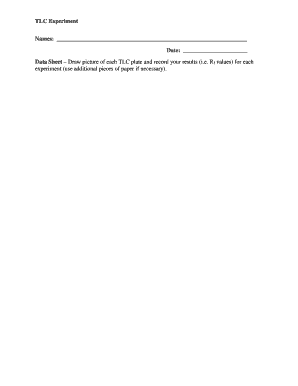 TLC Experiment Data Sheet