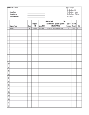 Employee Census Form