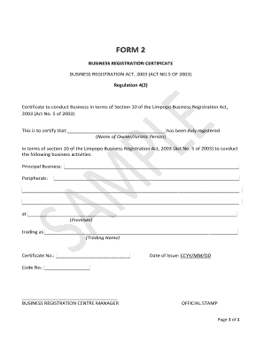 Business Registration Certificate