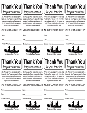 Military Donation Receipt