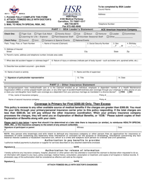 Boy Scouts of America Health Insurance Claim Form