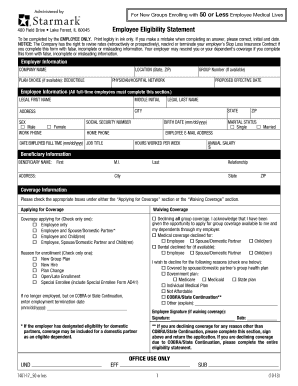 Employee Eligibility Statement for Group Health Insurance