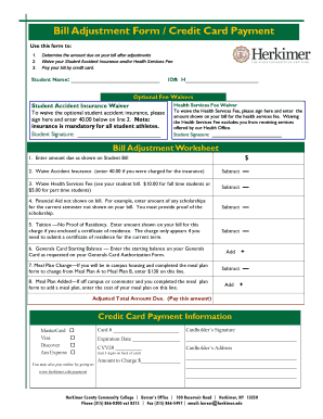 Bill Adjustment Form