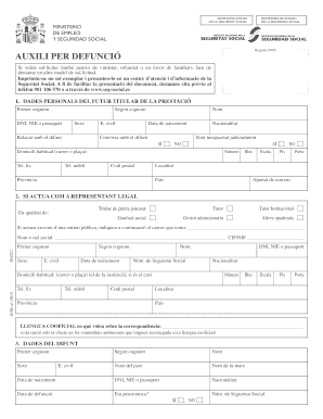 Spanish Death Benefit Application Form
