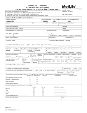 Disability Claim Form