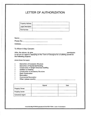 Letter of Authorization for Building Permit