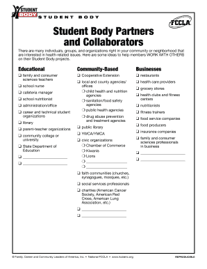 Student Body Partners and Collaborators