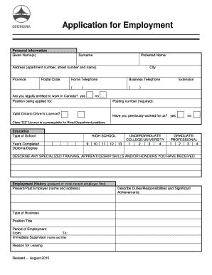 Employment Application Form