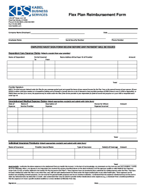 Flex Plan Reimbursement Form
