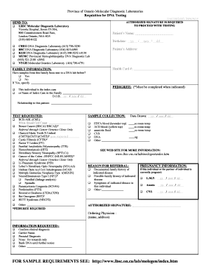 Ontario DNA Testing Requisition Form