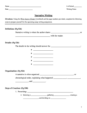 Narrative Writing Assignment