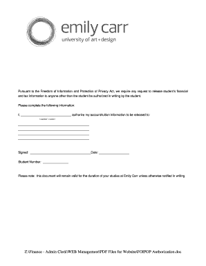 Student Financial Information Release Authorization