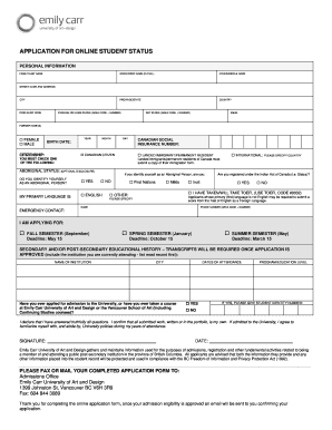 Application for Online Student Status