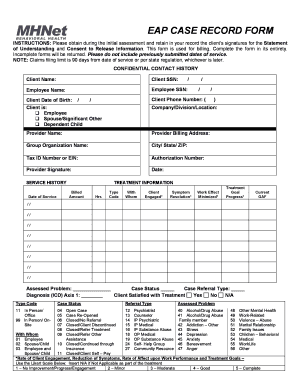 EAP Case Record Form