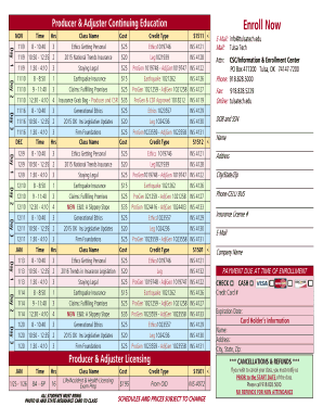 Oklahoma Insurance Continuing Education Enrollment Form